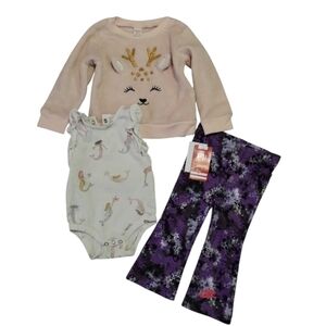 Lot Of 3 Baby Girl 12-18 Months Nike PL Baby Pehr Pants Soft Sweater Bodysuit